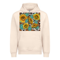 Sandshell turquoise sunflowers with gemstones Urban Hoodie - TumblerDesignByShophia