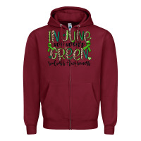 Burgundy in june we wear green scoliosis awareness Zipper Hoodie - MaliasSmallBusiness
