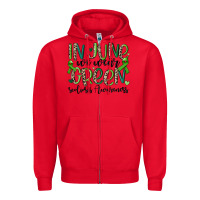 Red in june we wear green scoliosis awareness Zipper Hoodie - MaliasSmallBusiness