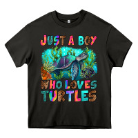 Asphalt just a boy who loves turtles Heavy Core Tee - RanaPortraitStore