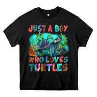 Black just a boy who loves turtles Heavy Core Tee - RanaPortraitStore
