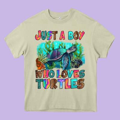 Heavy Core Tee just a boy who loves turtles