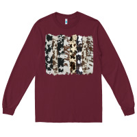 Burgundy cowhide brushstroke Long Sleeve Tee - AdoDesignShop
