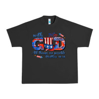 Pigment Black with god all things are possible usa Urban Heavy Tee - AdoDesignShop
