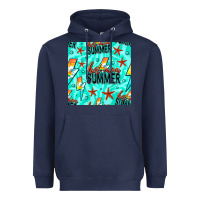 Navy Hot Mom Summer Digital Paper Heavyweight Hoodie - BundleAndBundleShop