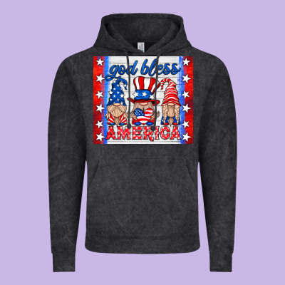God Bless America Gnomes Vintage Hoodie Designed By Hra Design Shop