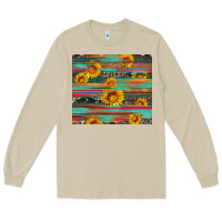 Mushroom sunflower serape wood and cowhide Long Sleeve Tee - Artiststas