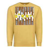Antique Gold softball bat seamless pattern Premium Sweatshirt - BundleAndBundleShop