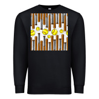 Black softball bat seamless pattern Premium Sweatshirt - BundleAndBundleShop