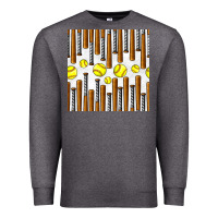 Charcoal Heather softball bat seamless pattern Premium Sweatshirt - BundleAndBundleShop