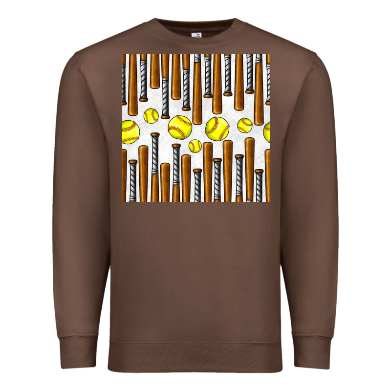 Softball Bat Seamless Pattern Premium Sweatshirt by BundleAndBundleShop | Teevron