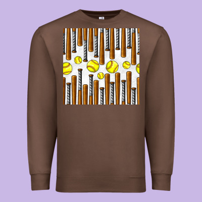 Softball Bat Seamless Pattern Premium Sweatshirt Designed By Bundleandbundleshop