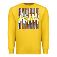 Lemon softball bat seamless pattern Premium Sweatshirt - BundleAndBundleShop