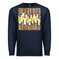 Navy softball bat seamless pattern Premium Sweatshirt - BundleAndBundleShop