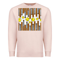 Pale Pink softball bat seamless pattern Premium Sweatshirt - BundleAndBundleShop
