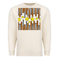 Sandshell softball bat seamless pattern Premium Sweatshirt - BundleAndBundleShop