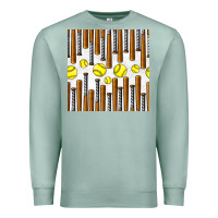 Seafoam softball bat seamless pattern Premium Sweatshirt - BundleAndBundleShop