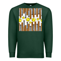 Sports Green softball bat seamless pattern Premium Sweatshirt - BundleAndBundleShop