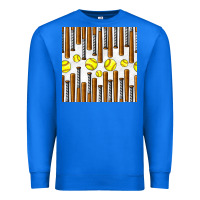 True Royal softball bat seamless pattern Premium Sweatshirt - BundleAndBundleShop