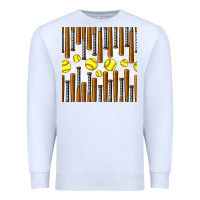 White softball bat seamless pattern Premium Sweatshirt - BundleAndBundleShop
