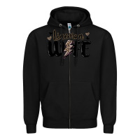 Black lineman wife Zipper Hoodie - MaliasSmallBusiness