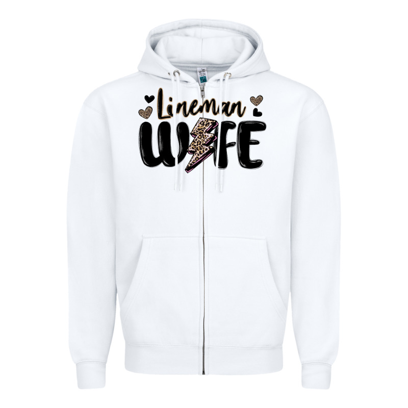 Lineman Wife Zipper Hoodie by MaliasSmallBusiness | Teevron