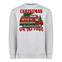 Heather Grey christmas on the road Heavyweight Sweatshirt - BundleAndBundleShop