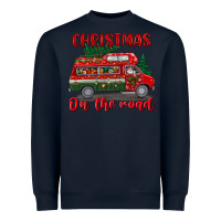Navy christmas on the road Heavyweight Sweatshirt - BundleAndBundleShop