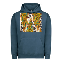 Pigment Midnight Navy sunflowers with patterns Urban Hoodie - TumblerDesignByShophia
