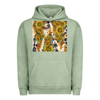 Pigment Oil Green sunflowers with patterns Urban Hoodie - TumblerDesignByShophia