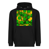 Black St. Patricks clover pattern digital paper Heavyweight Hoodie - BundleAndBundleShop