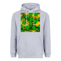 Heather Grey St. Patricks clover pattern digital paper Heavyweight Hoodie - BundleAndBundleShop
