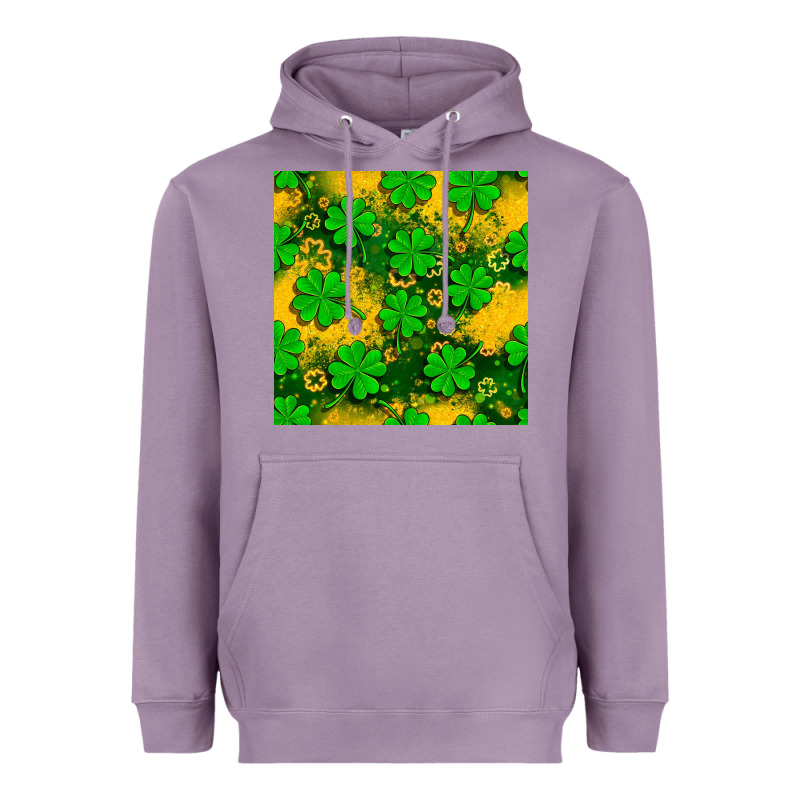 St. Patricks Clover Pattern Digital Paper Heavyweight Hoodie by BundleAndBundleShop | Teevron