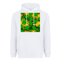 White St. Patricks clover pattern digital paper Heavyweight Hoodie - BundleAndBundleShop