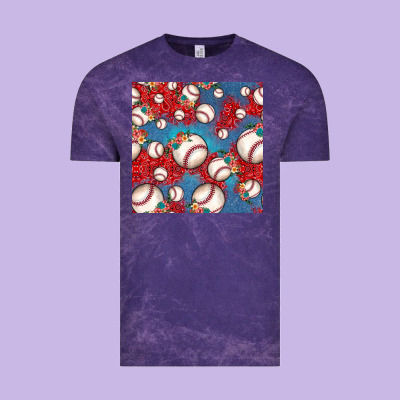 Baseball Paisley And Jean Pattern, Baseball Seamless Pattern Vintage Tee Designed By Jahusdesignshop