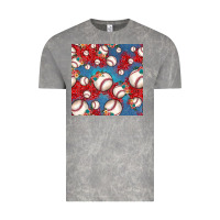 Cloud Rock baseball paisley and jean pattern, baseball seamless pattern Vintage Tee - JahusDesignShop