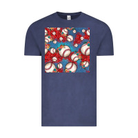 Vintage Denim baseball paisley and jean pattern, baseball seamless pattern Vintage Tee - JahusDesignShop