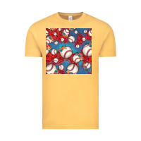 Vintage Mustard baseball paisley and jean pattern, baseball seamless pattern Vintage Tee - JahusDesignShop