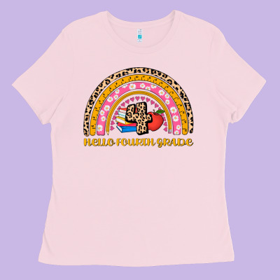 Back To School Rainbow Hello Fourth Grade Ladies Tee Designed By Adodesignshop