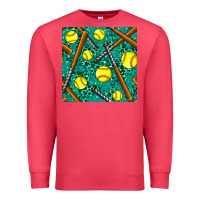 Cardinal softball bat with leopard and glitter seamless pattern Premium Sweatshirt - BundleAndBundleShop