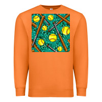 Carrot softball bat with leopard and glitter seamless pattern Premium Sweatshirt - BundleAndBundleShop