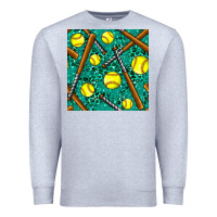 Heather Grey softball bat with leopard and glitter seamless pattern Premium Sweatshirt - BundleAndBundleShop