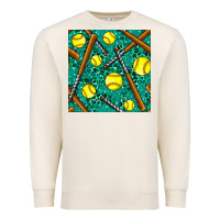 Sandshell softball bat with leopard and glitter seamless pattern Premium Sweatshirt - BundleAndBundleShop