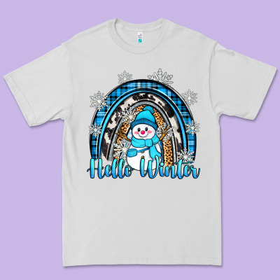 Hello Winter Rainbow Premium Tee Designed By Zillion Design Studio
