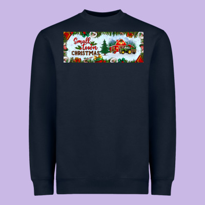 Small Town Christmas Heavyweight Sweatshirt Designed By Bundleandbundleshop