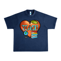 Navy teach heart Urban Heavy Tee - JahusDesignShop
