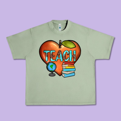 Teach Heart Urban Heavy Tee Designed By Jahusdesignshop