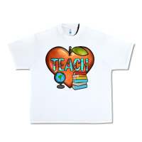 White teach heart Urban Heavy Tee - JahusDesignShop