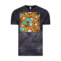 Cloud Black baseball leopard turquoise sunflower seamless pattern Vintage Tee - JahusDesignShop
