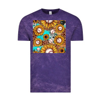 Cloud Purple baseball leopard turquoise sunflower seamless pattern Vintage Tee - JahusDesignShop